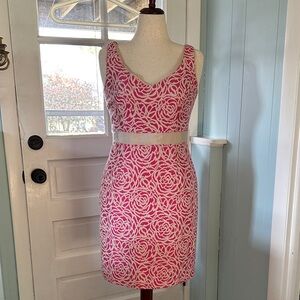 Maggy London Pink and White Floral Dress